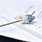 Fluorite Hairpin, Metal Hair Sticks, Rose/Strawberry, Light Blue, 140mm