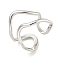 Non-Tarnish 304 Stainless Steel Irregular Open Cuff Ring for Women, Stainless Steel Color, Adjustable