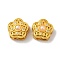 Rack Plating Hollow Brass Cubic Zirconia Beads, with ABS Imitation Pearl, Long-Lasting Plated, Matte Gold Color, Flower, 11.5x6mm, Hole: 1.3mm