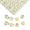 Pointed Back Glass Rhinestone Cabochons, Imitation Tourmaline, Faceted, Heart, Beige, 8x8x5mm