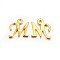 Golden Plated Alloy Letter Pendants, Rack Plating, Cadmium Free & Lead Free, Letter.M, 13x13x2mm, Hole: 1.5mm