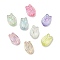 Transparent ABS Acrylic Plastic Beads, AB Color Plated, Tulipa, Mixed Color, 16x11.5x7.5mm, Hole: 2mm