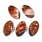 Transparent Resin and Walnut Wood Pendants, Oval Charms with Gold Foil, Chocolate, 22x12.5x3.5mm, Hole: 2mm