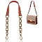 PU Leather Bag Straps, with Alloy Chain & Swivel Clasps, for Bag Replacement Accessories, Brown, 60.5cm