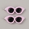 Opaque Resin Pendants, Sunglasses Charms, with Platinum Tone Iron Loops, Plum, 45x16x4mm, Hole: 2mm