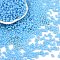 Baking Paint Glass Seed Beads, Peanut, Light Sky Blue, 6x3.5x3mm, Hole: 1mm, about 4500pcs/pound