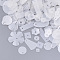 Ornament Accessories, PVC Plastic Paillette/Sequins Beads, Frosted, Mixed Shapes, White, 5.5~33.5x3.5~19.5x0.3~2.5mm, Hole: 0.9~1.6mm