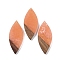 Resin & Wood Big Pendants, Leaf Charms, Light Salmon, 52.5x22x3.5mm, Hole: 2mm