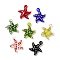 Handmade Lampwork Pendants, Bumpy, Starfish, Mixed Color, 35~38x31~32x8~9mm, Hole: 2~4mm