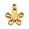 304 Stainless Steel Charms, Golden, Laser Cut, Flower, 9x7.5x1mm, Hole: 0.6mm