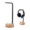 Wood Headset Display Stands Holder, Blanched Almond, 11x12x35cm