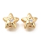 Brass Micro Pave Cubic Zirconia, Star, Butterfly, Beads, Golden, 8.5x9x6mm, Hole: 1.7mm