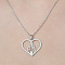 Non-Tarnish 201 Stainless Steel Hollow Heart Pendant Necklace, Stainless Steel Color, 17.72 inch(45cm)