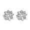 304 Stainless Steel Plastic Bead Stud Earrings, Golden  Flower, Stainless Steel Color, 22.7x23.5mm