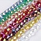 Electroplate Glass Beads Strands, AB color Plated, Faceted, Butterfly, Mixed Color, 8x10x6mm, Hole: 1mm, about 50~53pcs/strand, 14.7 inch~15.5 inch