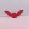 Bat Sew on Fluffy Ornament Accessories, DIY Sewing Craft Decoration, Red, 65x25mm