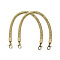 Imitation Leather Bag Handles, Rings Shaped Purse Handles, Gold, 300x10~12mm