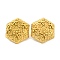 Ion Plating(IP) 304 Stainless Steel Stud Earrings, Hexagon, Real 18K Gold Plated, 20x18.5mm