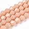 Opaque Solid Color Imitation Jade Glass Beads Strands, Faceted, Bicone, PeachPuff, 6x6mm, Hole: 1mm, about 45~47pcs/strand, 9.65~9.84 inch(24.5~25cm)