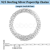 Beebeecraft 1M Rhodium Plated 925 Sterling Silver Paperclip Chains STER-BBC0005-82-2