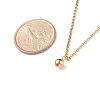 304 Stainless Steel Round Ball Pendant Necklace with Rolo Chains for Men Women NJEW-JN03845-03-5