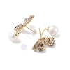 Butterfly Natural Pearl Dangle Stud Earrings EJEW-P256-60G-2