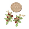 Christmas Natural Carnelian Stud Earring EJEW-TA00477-3