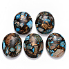 Assembled Synthetic Imperial Jasper and Bronzite  Cabochons G-R457-01C-1