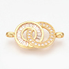 Brass Micro Pave Cubic Zirconia Links ZIRC-Q013-108G-1