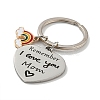 Mother's Day Gift 201 Stainless Steel Heart with Word Remember I Love You Mom Keychains KEYC-E040-04P-2