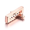 Brass Micro Pave Cubic Zirconia Slide Charms ZIRC-E157-01RG-2