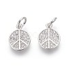 Brass Micro Pave Cubic Zirconia Charms ZIRC-J021-02P-RS-1
