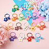 Biyun 17Pcs 17 Colors Soft Rubber Pendant Keychains KEYC-BY0001-03-5