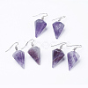 Natural & Synthetic Mixed Stone Dangle Earrings EJEW-E219-P-2