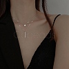 Alloy with Rhinestone Double-Layer Necklaces PW-WG33138-01-1