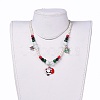 Glass Pearl Beads Pendant Necklaces and Charm Bracelets Jewelry Sets X-SJEW-JS00959-6
