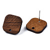 Walnut Wood Stud Earring Findings MAK-N032-019-3