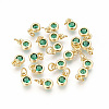 Brass with Single Cubic Zirconia Charms ZIRC-F095-03G-02-1