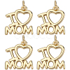 Beebeecraft 8Pcs Mother's Day Rack Plating Brass Charms KK-BBC0013-94-1