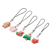Christmas Opaque Resin Mobile Straps HJEW-JM01096-1