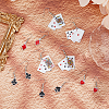 FIBLOOM 3 Set 3 Styles Playing Card Theme Resin Dangle Earrings with Alloy Pins EJEW-FI0003-01-4