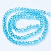 Electroplate Glass Beads Strands X-EGLA-A034-T8mm-B14-2