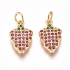 Brass Micro Pave Cubic Zirconia Charms ZIRC-I038-08G-1