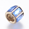 Brass Glass Rhinestone European Beads CPDL-M016-M-3