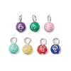 7Pcs 7 Colors Opaque Plating Acrylic Beads Charms PALLOY-JF02912-01-1