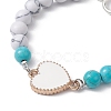Alloy Enamel Heart Link Bracelet BJEW-JB09999-03-3