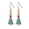 Christmas Tree Alloy Rhinestone Dangle Earrings EJEW-JE05828-01-1