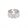 304 Stainless Steel Grooved Open Cuff Ring for Women RJEW-S405-241P-1