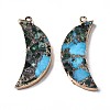 Assembled Natural Bronzite & Synthetic Turquoise & Imperial Jasper Pendants G-N330-035A-2