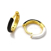 Classic Enamel Hoop Earrings EJEW-H091-03G-3